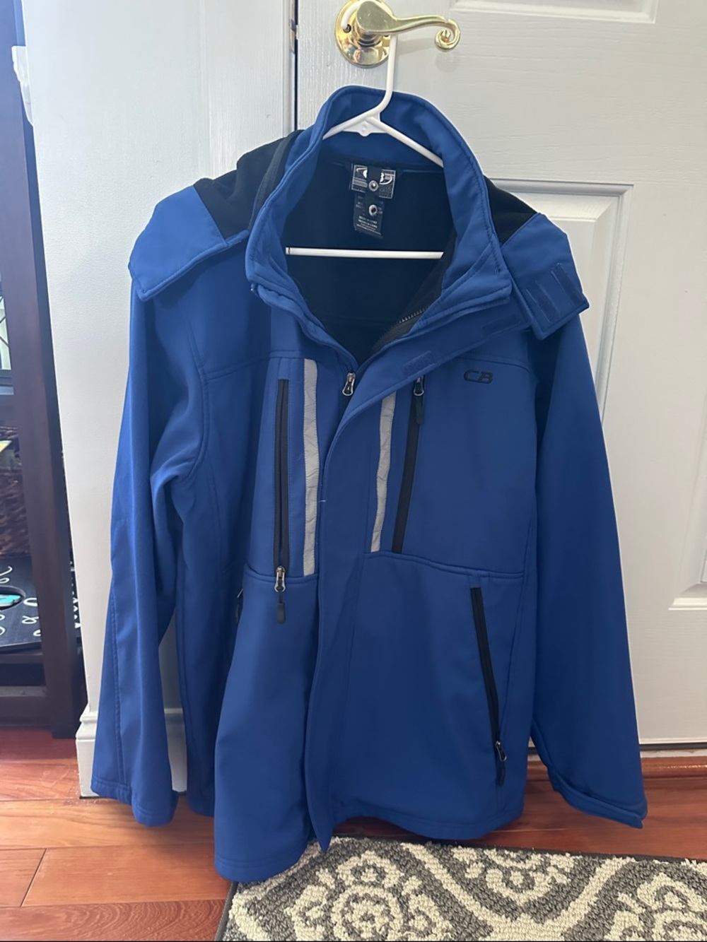 CB Performance Men's Blue Softshell Jacket with High Collar